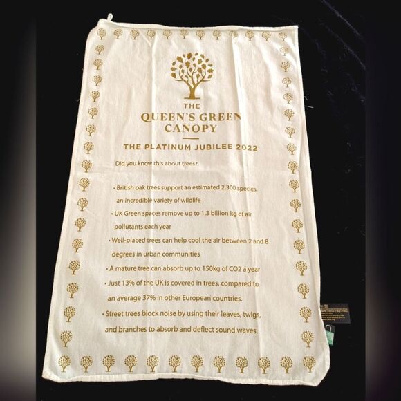 Queen Elizabeth Platinum Jubilee Kitchen Linen Tea Towels 2022 NWOT - Picture 2 of 11